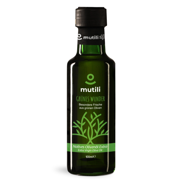 mutili Grünes Wunder Olivenöl Nativ Extra Virgin Besonders Frisch Aus Grünen Oliven 100 ml