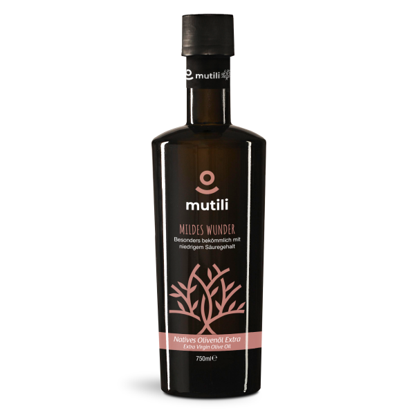 mutili Mildes Wunder Natives Olivenöl Extra Virgin 750 ml besonders niedriger Säuregehalt