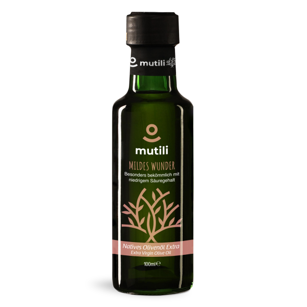 mutili Mildes Wunder Natives Olivenöl Extra Virgin 100 ml besonders niedriger Säuregehalt