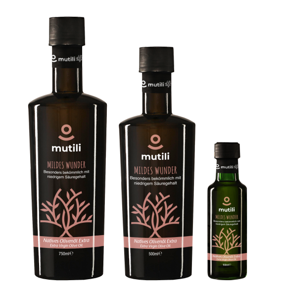 mutili Mildes Wunder Natives Olivenöl Extra Virgin besonders niedriger Säuregehalt